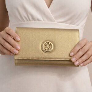 CXL by Christian Lacroix Glam Caviar Clutch – Gold